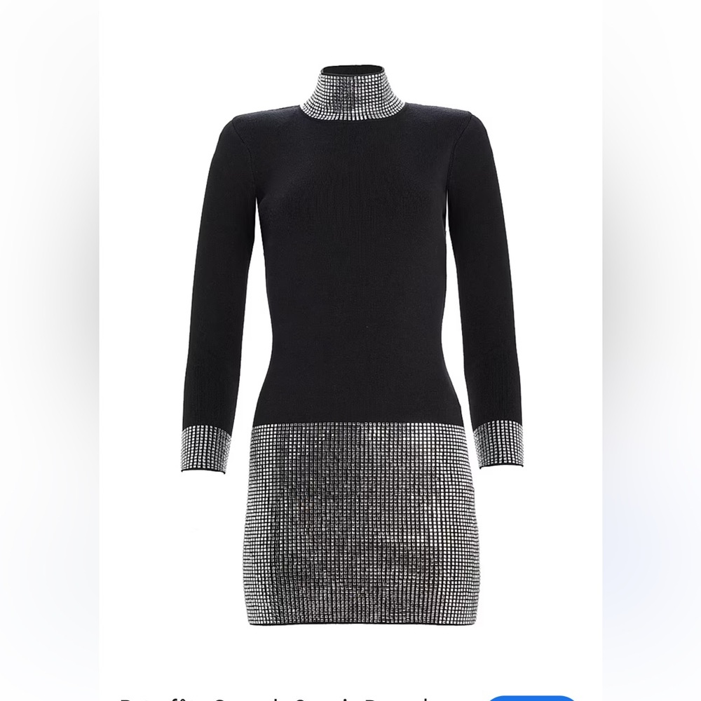 Retrofete Black and Silver Knit Dress, size M, great preowned condition